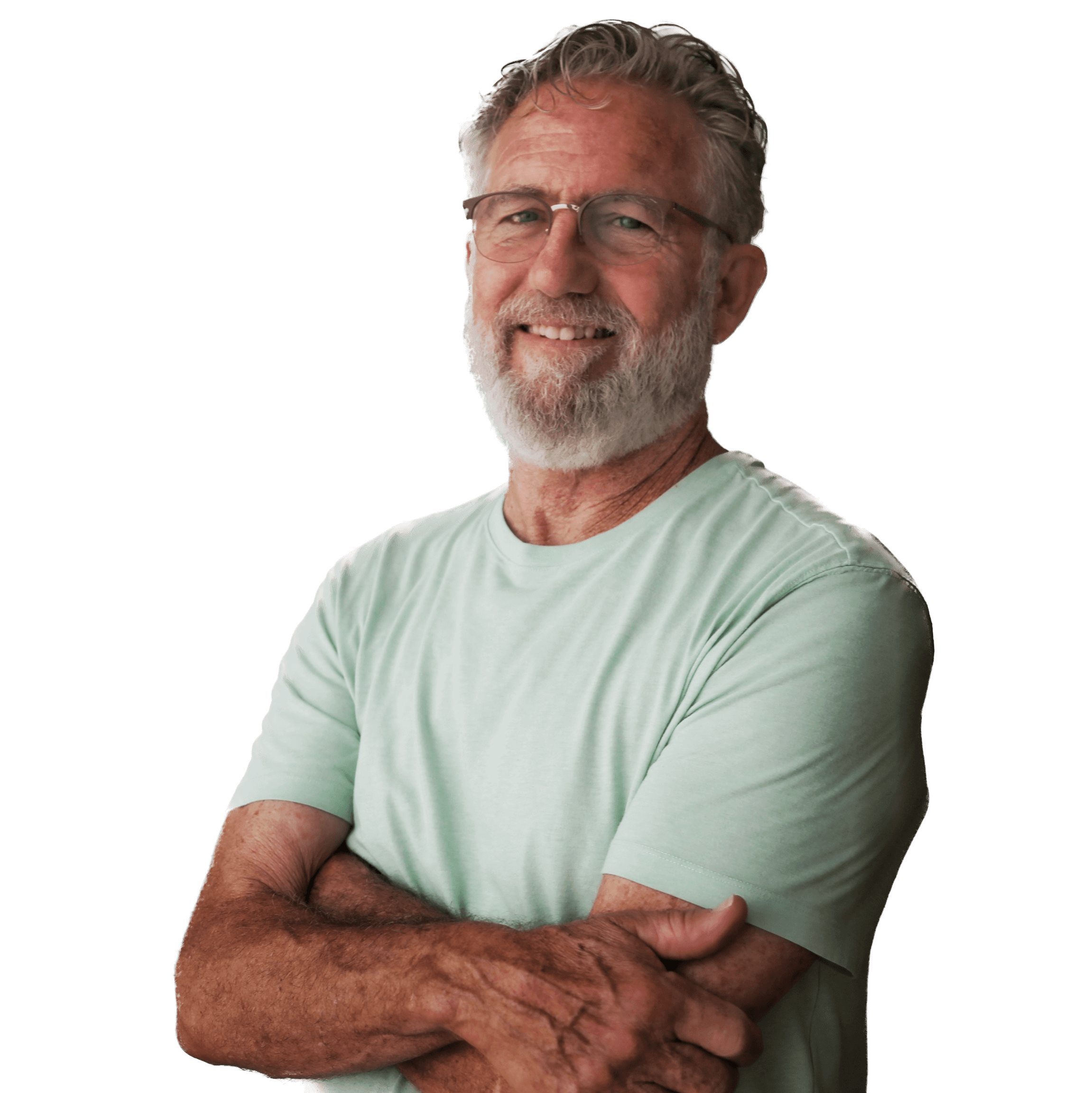 Headshot of Ray Songs in a light green shirt with arms folded